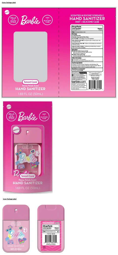 Smart Care Barbie Peony Petals Scent HAND SANITIZER 포장