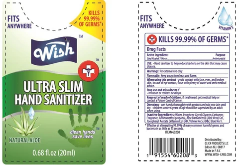 Wish Ultra Slim hand sanitizer packaging