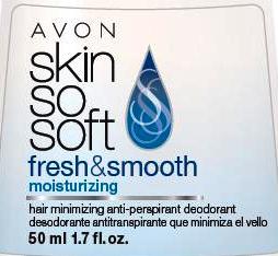 Skin So Soft Fresh and SmoothMoisturizing Hair Minimizing Anti-Perspirant Deodorant packaging