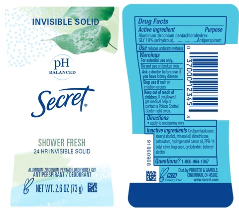 Secret Shower Fresh InvisibleAntiperspirant/Deodorant 포장