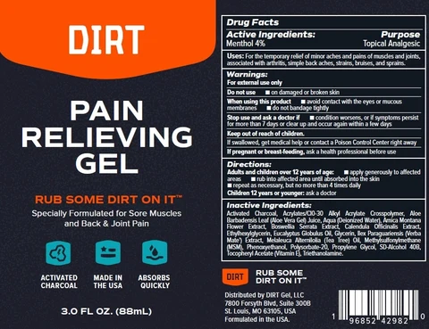 DIRT Pain Relieving Gel 포장