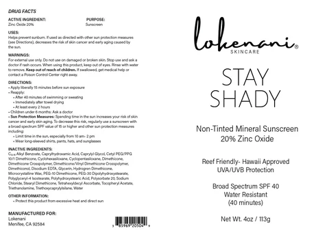 Stay Shady Non-Tinted Mineral Sunscreen packaging