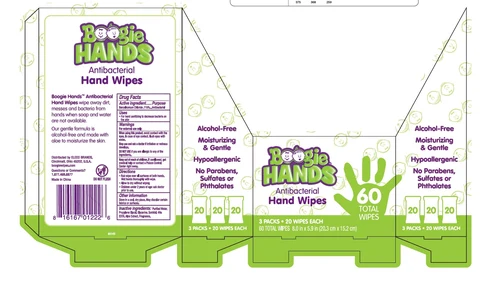Boogie Hands Antibacterial Wet Wipes 포장