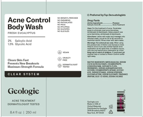 Acne Control Body Wash packaging