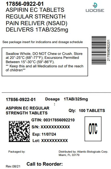 Regular Strength Enteric coated aspirin 포장