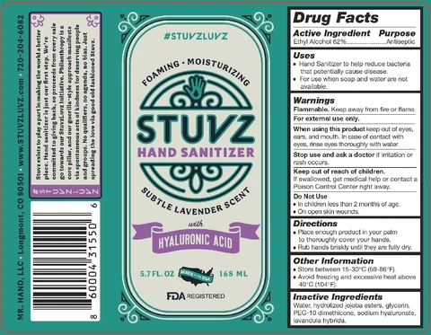 Stuvz Hand Sanitizer packaging