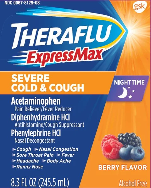 Theraflu ExpressMax Nighttime Severe Cold and Cough packaging