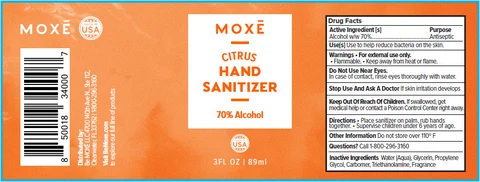 MOXE CITRUS HAND SANITIZER 포장