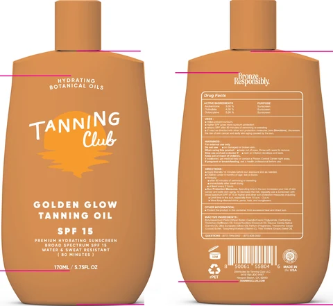 Tanning Club Golden Glow Tanning Oil SPF 15 포장