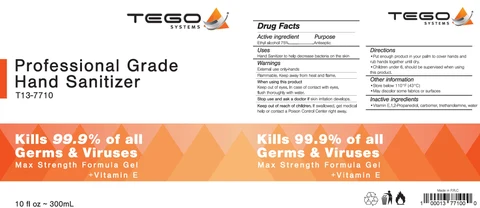 Tego Systems Professional Grade Hand Sanitizer packaging