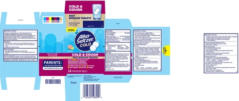 ALKA SELTZER COLD Cold and Cough Maximum Strength Fast Dissolve 포장