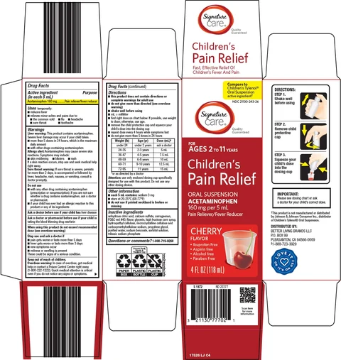 signature care childrens pain relief 포장