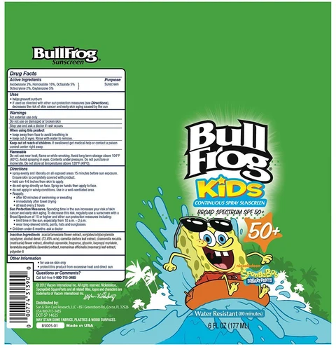 Bull Frog Kids Mist 50 packaging