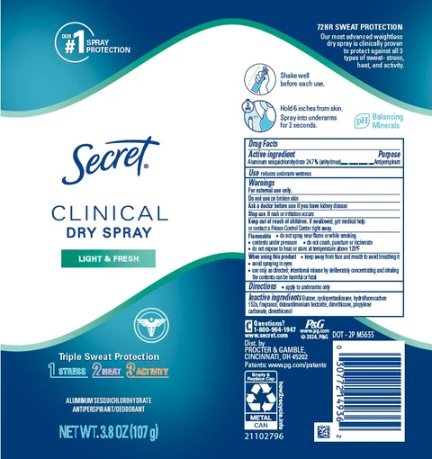 Secret Clinical Dry Light and Fresh 포장