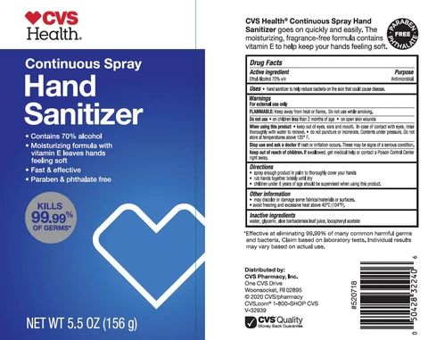 CVS HEALTH CONTINUOUS HAND SANITIZER packaging