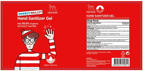 WALLY Hand Sanitizer Gel packaging