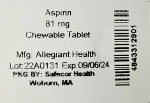 AspirinChewable 포장