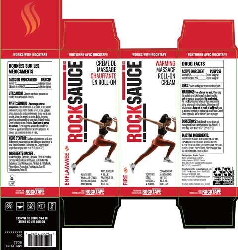 RockSauce Warming Massage Roll-On packaging