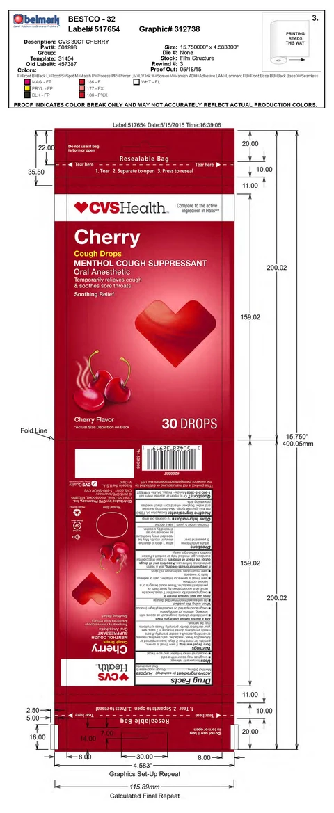 cherry cough drops packaging