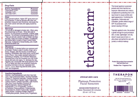 Theraderm Platinum Protection Facial Sunscreen SPF 40 packaging