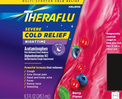 Theraflu Severe Cold Relief Nighttime packaging