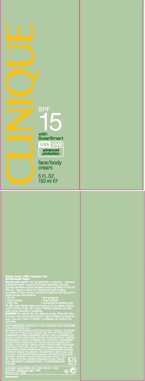 CLINIQUE SPF 15 with SOLAR SMART ADVANCED PROTECTION packaging