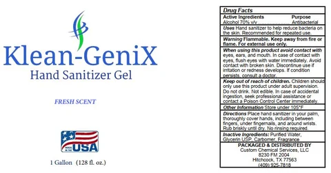Klean GeniX Hand Sanitizer Gel Fresh 포장