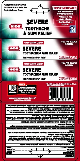HEB Severe Toothache and Gum Relief Triple Medicated 포장