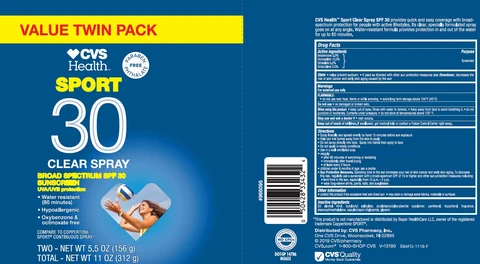 CVS Health Sport SPF 30 ClearBroad Spectrum 포장