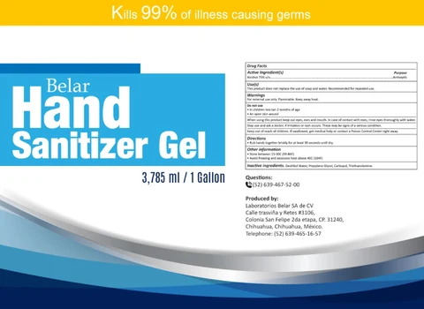 Belar Hand Sanitizer 포장