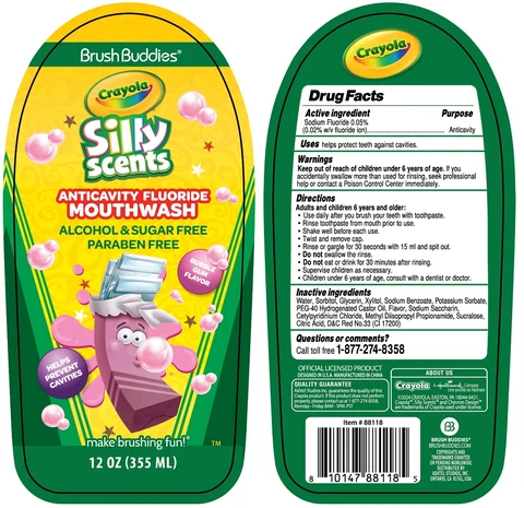 Brush Buddies Crayola ANTICAVITY FLUORIDE - BUBBLE GUM FLAVOR packaging