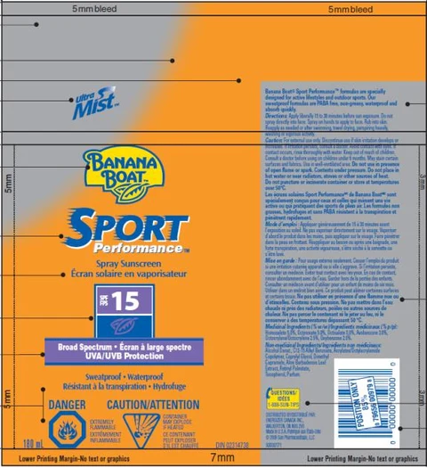 Banana Boat Sport Performance SPF 15 Canada 포장