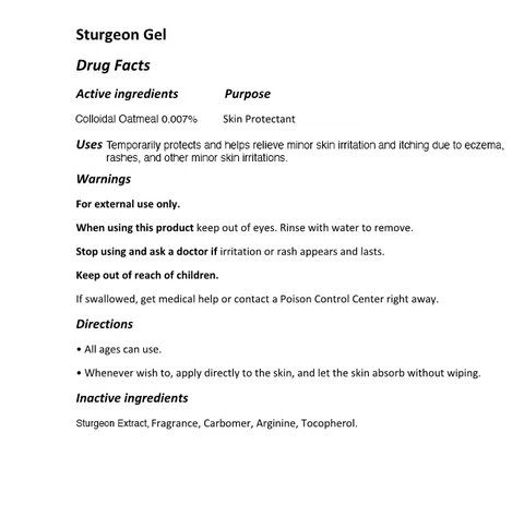 The Zoeun Skin Sturgeon Gel packaging