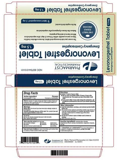 Levonorgestrel packaging