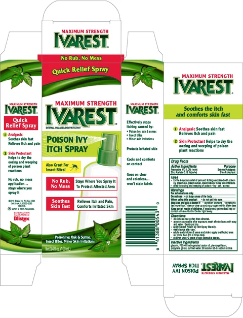 Blistex Ivarest Poison Ivy Itch 포장