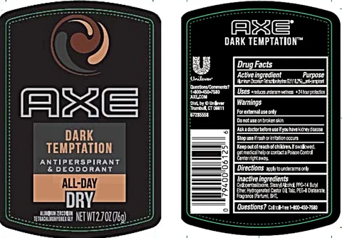 AxeDark Temptation Antiperspirant and Deodorant 포장