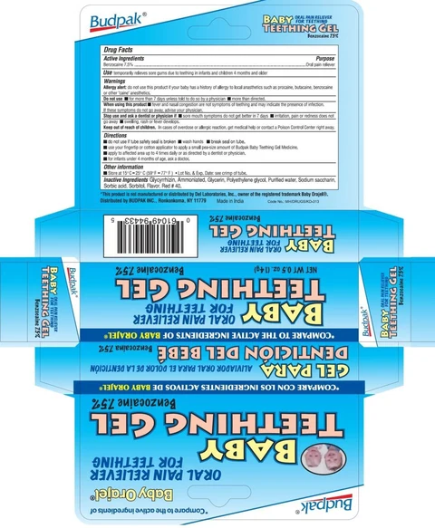 Budpak Baby Teething Oral Pain Reliever packaging