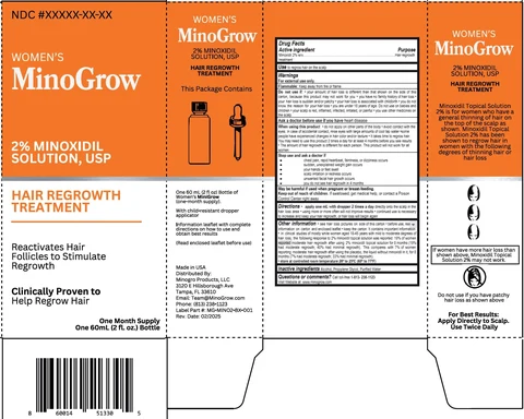 Womens MinoGrow Hair Regrowth Treatment Minoxidil packaging