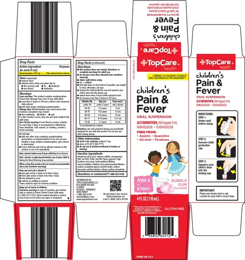 Topcare childrens pain and fever packaging