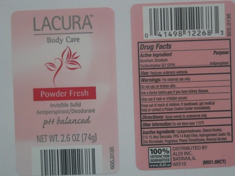 Lacura Invisible Solid Powder Freshanti-perspirant deodorant packaging