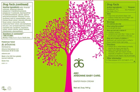 ABC Arbonne Baby Care Diaper Rash 포장
