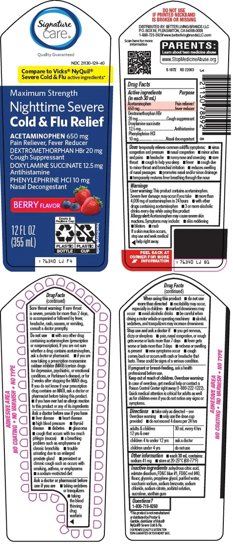 Signature Care Nighttime Severe Cold and Flu Relief 포장