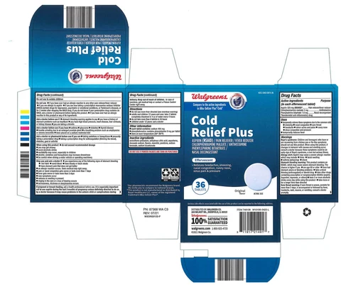 Walgreens Effervescent Cold Relief Plus packaging