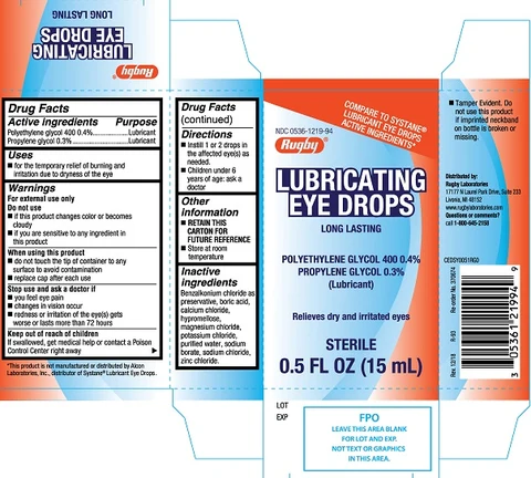 Rugby Lubricating Eye Drops 포장