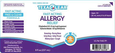 Texaclear Fast Acting Allergy Relief packaging