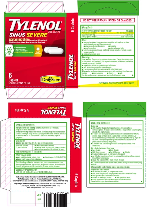 Tylenol Sinus Severe, CVP HEALTH / Lil Drug Store Tylenol Sinus Severe / Tylenol Sinus Severe, TRAVEL BASIX / Tylenol Sinus Severe, Lil Drug Store 포장