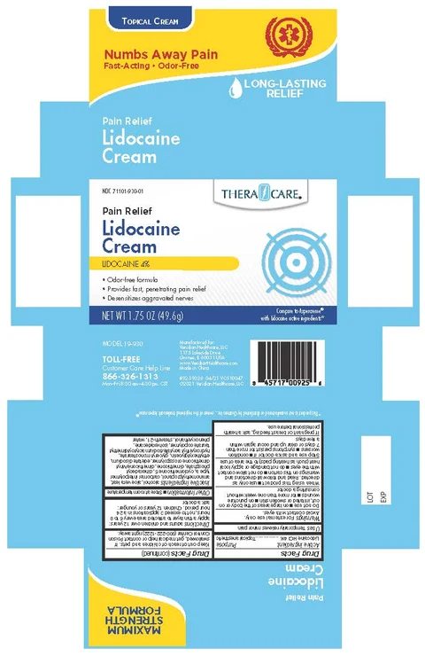 TheraCare 4% Lidocaine Cream packaging