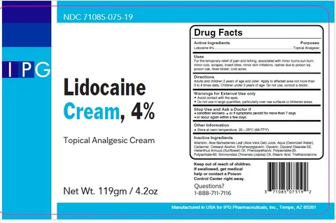 Lidocaine Cream, 4% packaging