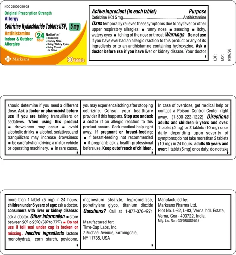 Cetirizine Hydrochloride Tablets, 5 mg / Cetirizine Hydrochloride Tablets, 10 mg / Cetirizine Hydrochloride Tablets, 10 mg (Oval Shape) 포장