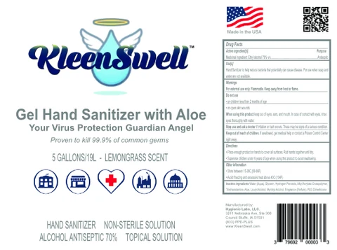 KleenSwell Gel Hand Sanitizer - 5 Gallon Pail